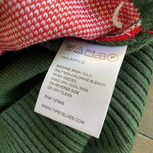 Tipsy Elves Sweater Green Ho Ho Holy S#!T Christmas Party Mens Medium (P8) - Picture 8 of 9